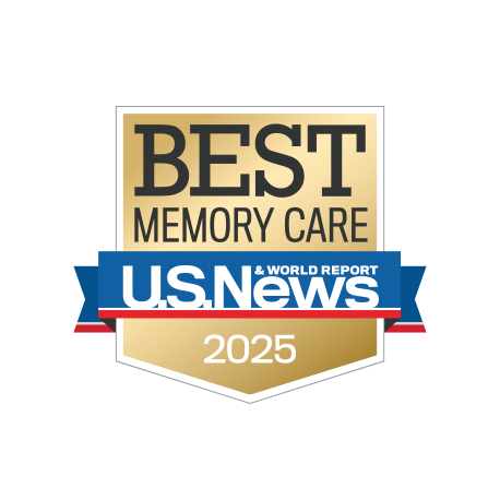 a badge that says best memory care us news 2025